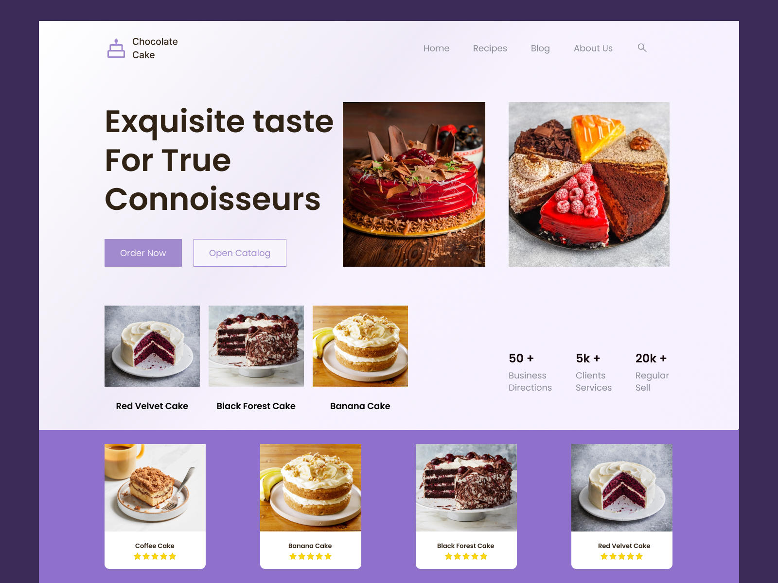 Cake, bakery website ui design