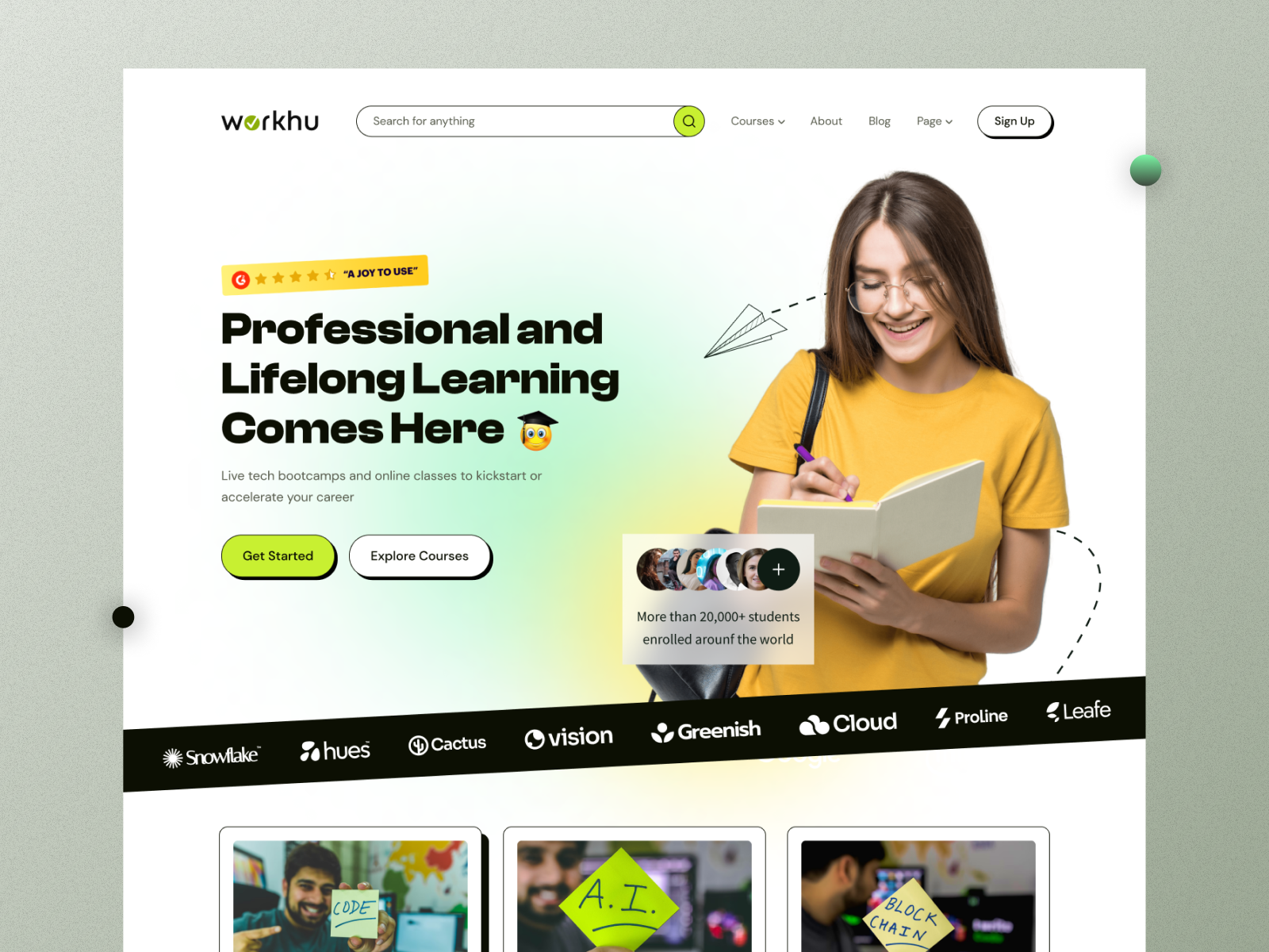 E-Learning Website ui design