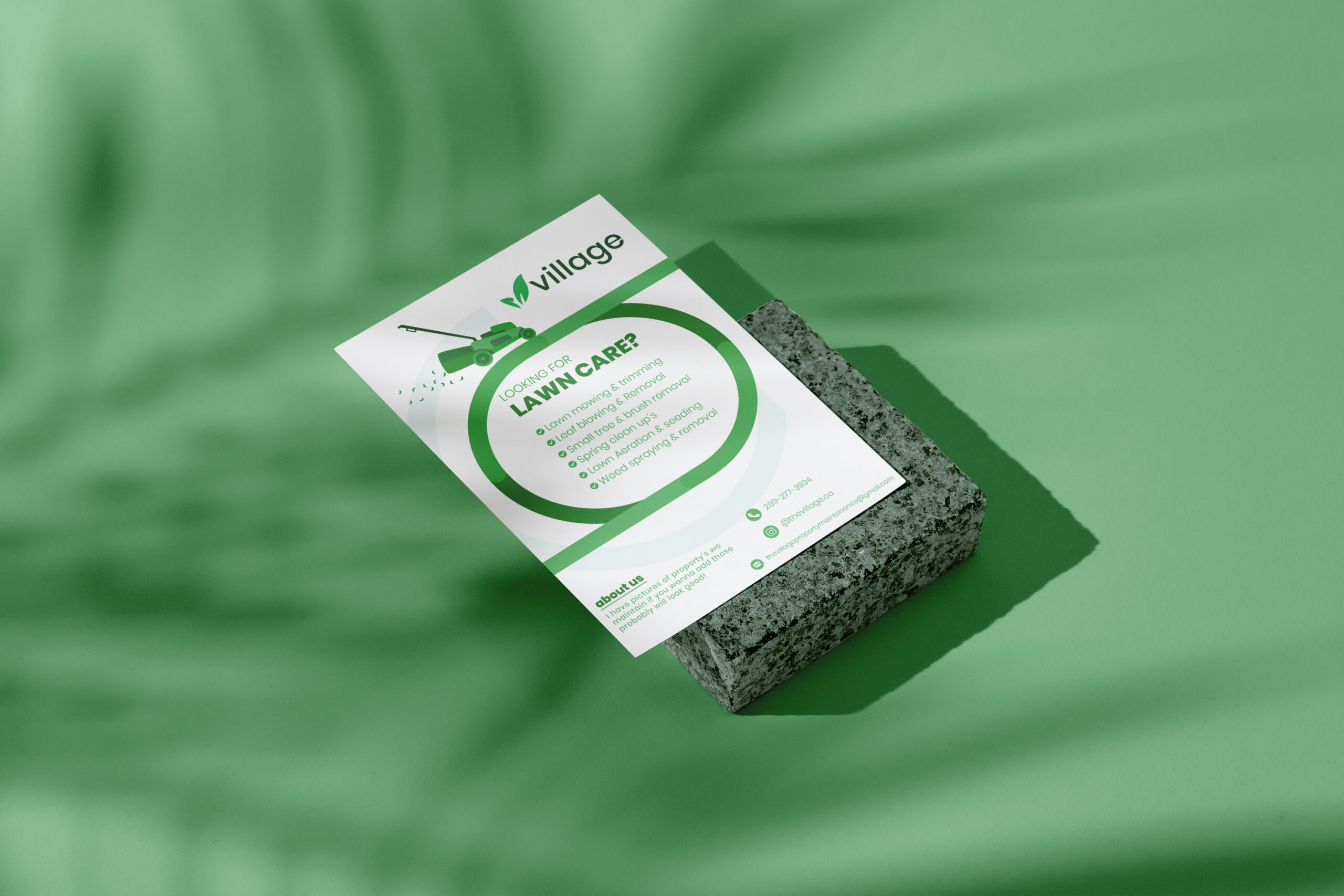 Lawn care and mowing advertising poster - flyer design