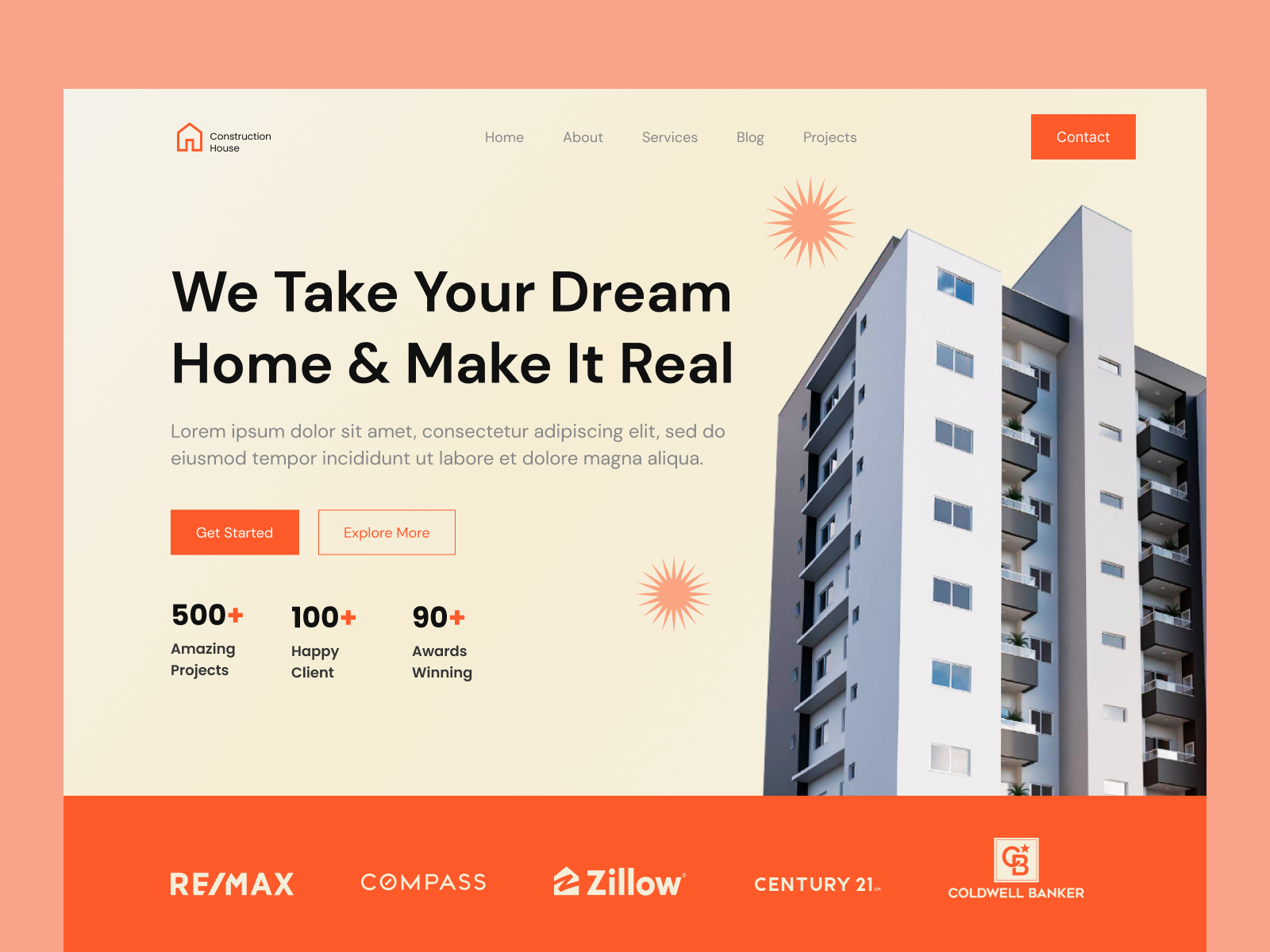 Real estate Website landing page