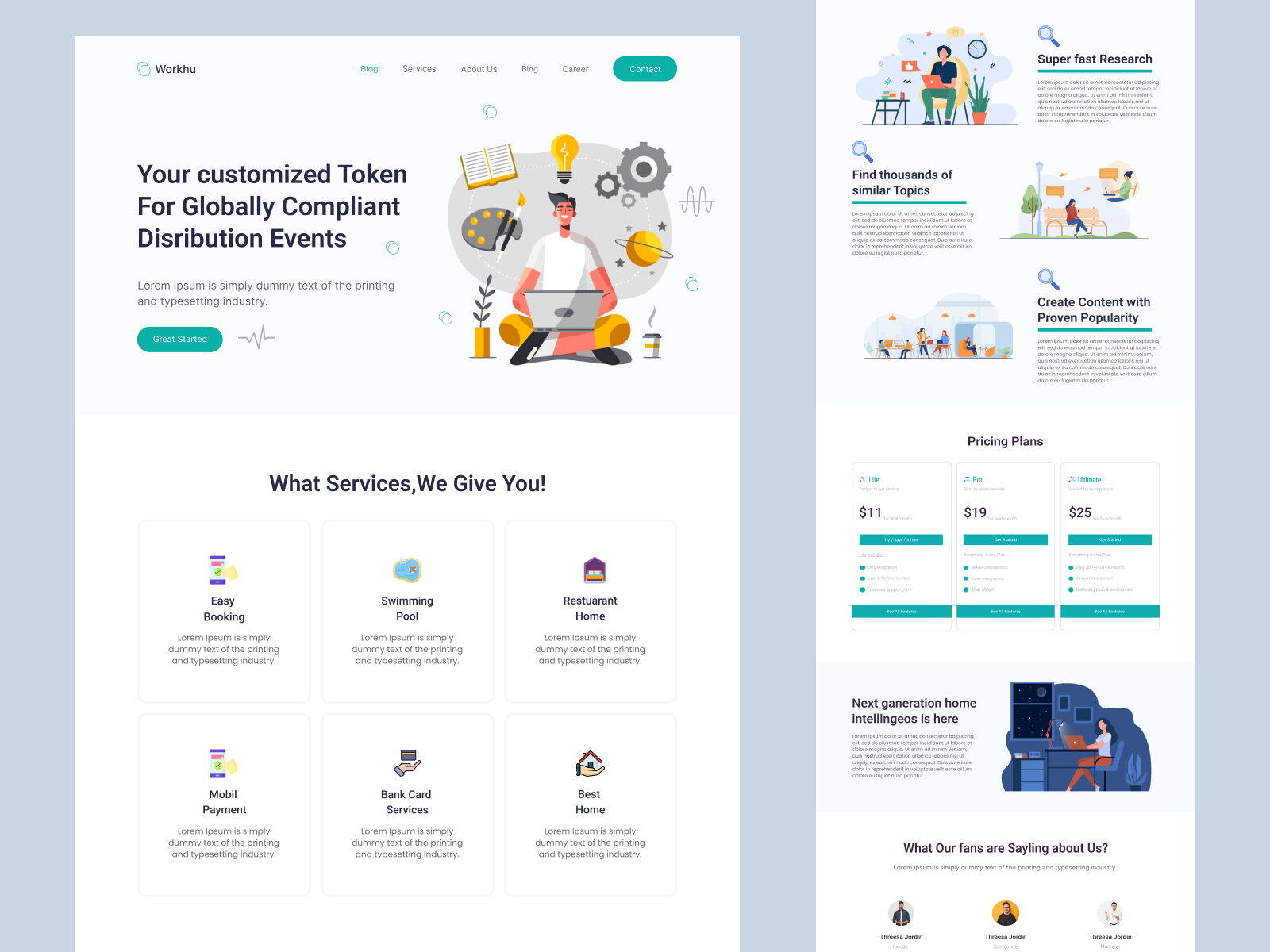 modern Technology landingpage website design